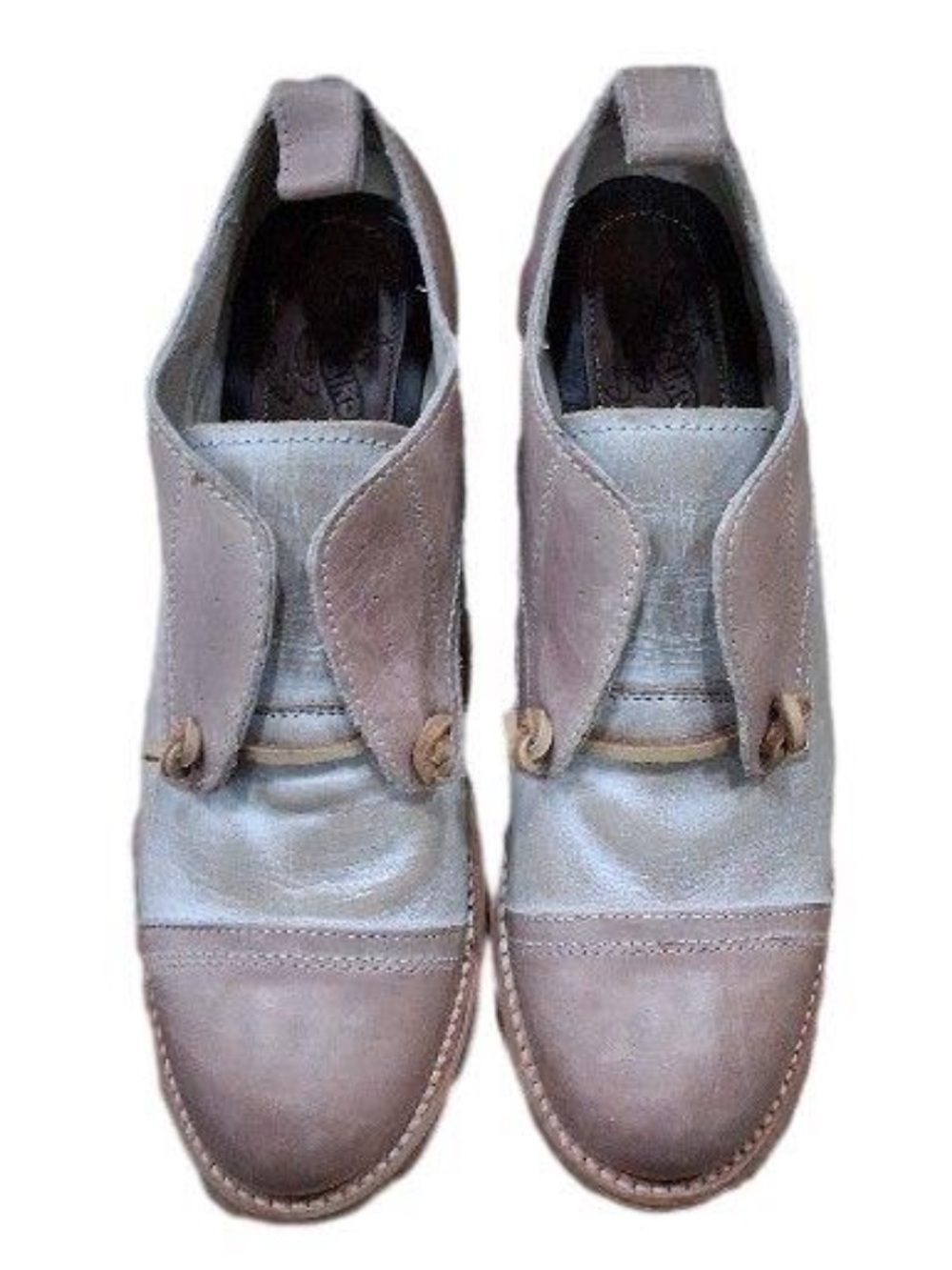 Women’s Freebird Pink and Light Gray Casual Leather Slip-On Shoes Size 8